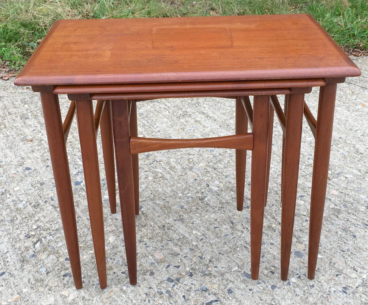 Poul Hundevad Vintage Scandinavian Rosewood Nesting Tables. Denmark 1960s. -photo-3