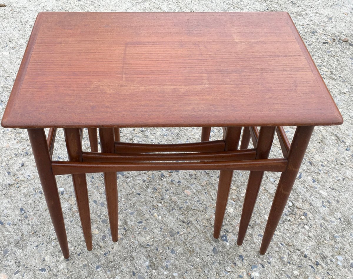 Poul Hundevad Vintage Scandinavian Rosewood Nesting Tables. Denmark 1960s. -photo-1