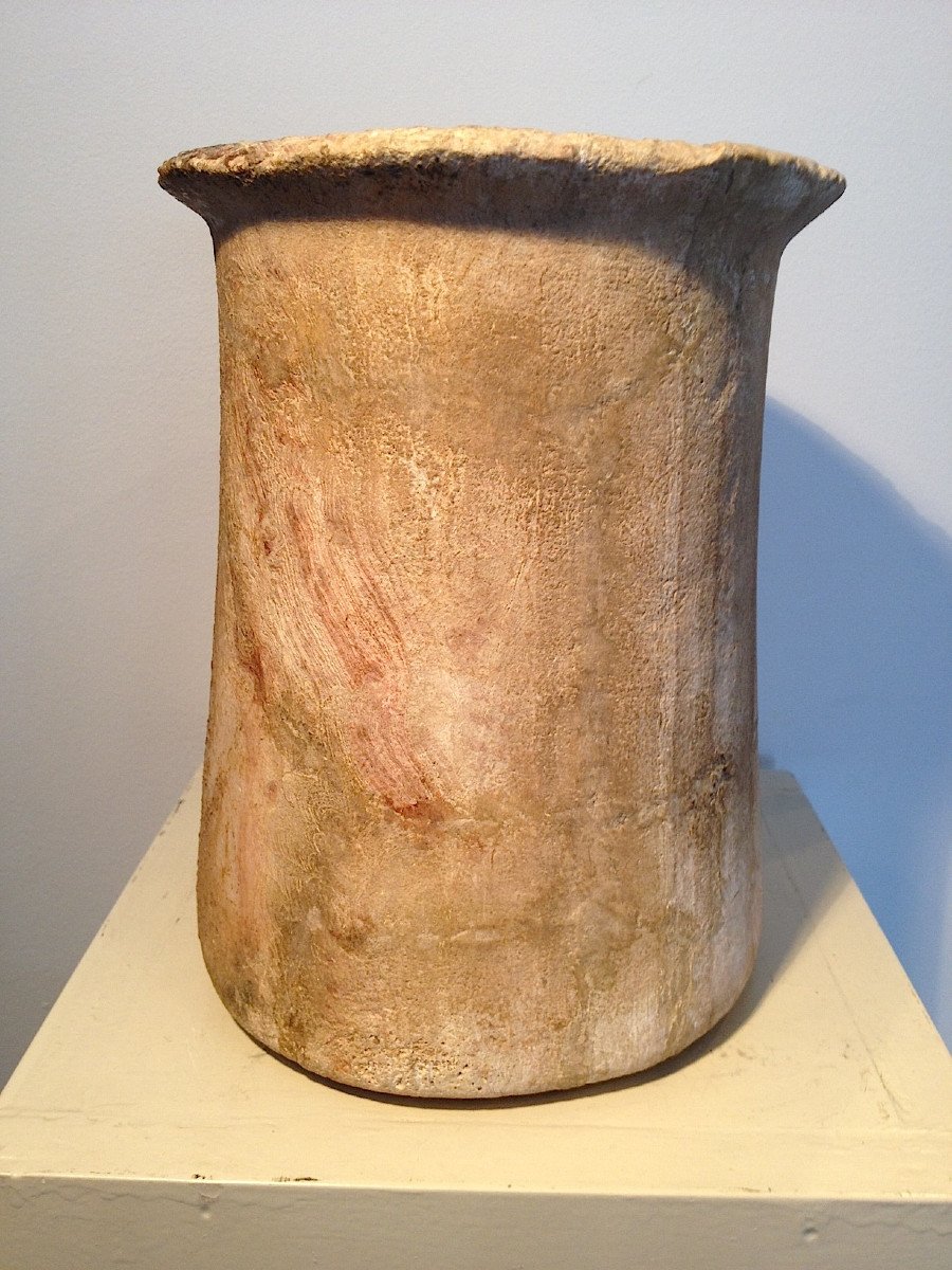 Vase Or Large Makeup Pot In Ribboned Alabaster. Kerman Culture, Central Asia, Bactria 2500 Bc-photo-4