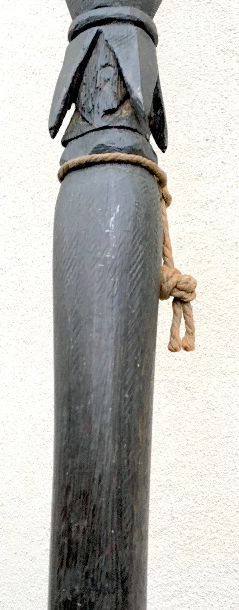 Large Wooden War Spear. Barbed Tip. Fiji Islands, Melanesia, Oceania.-photo-4