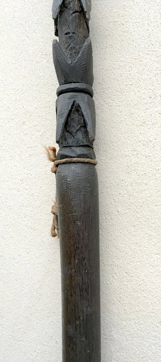 Large Wooden War Spear. Barbed Tip. Fiji Islands, Melanesia, Oceania.-photo-5