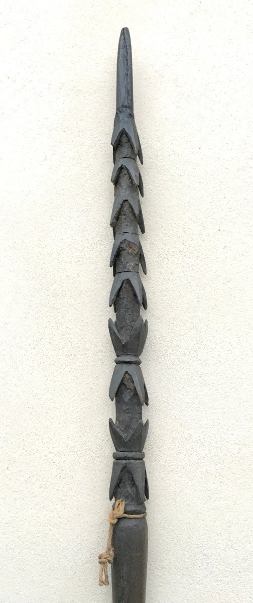 Large Wooden War Spear. Barbed Tip. Fiji Islands, Melanesia, Oceania.-photo-7