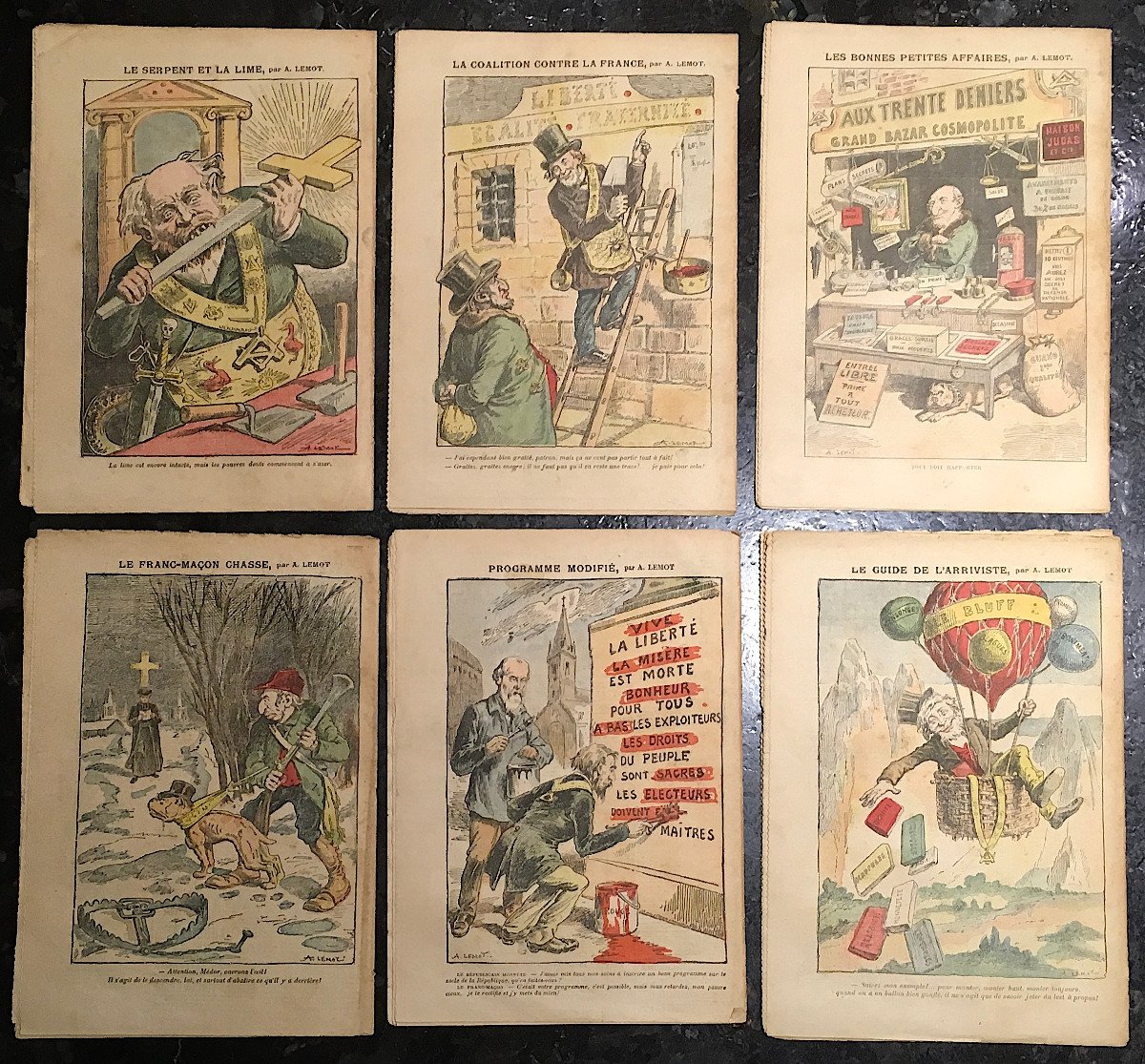 25 Revues Le Pèlerin Aves Illustrations Antimaçonniques Et Antisémites Entre 1908 Et 1913. -photo-3