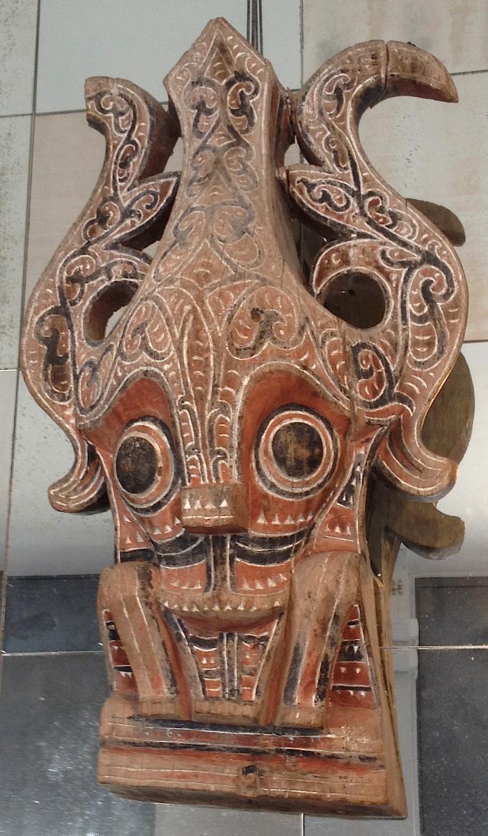 Pair Singa Heads, Batak, Sumatra, Indonesia. Early 20th Century.-photo-1