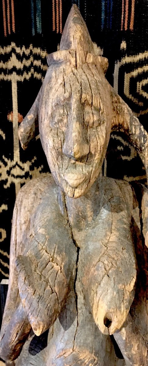 Ancienne Statue De Fécondité En Bois Dur érodé. Bambara Bamana, Mali. XIXe Siècle.ou Antérieur.-photo-7