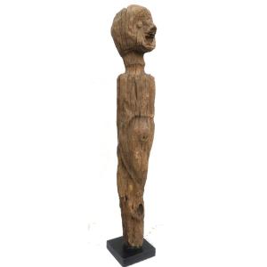 Weathered Hardwood Village Protector Post Top. Borneo Kalimantan Late 19th Century.