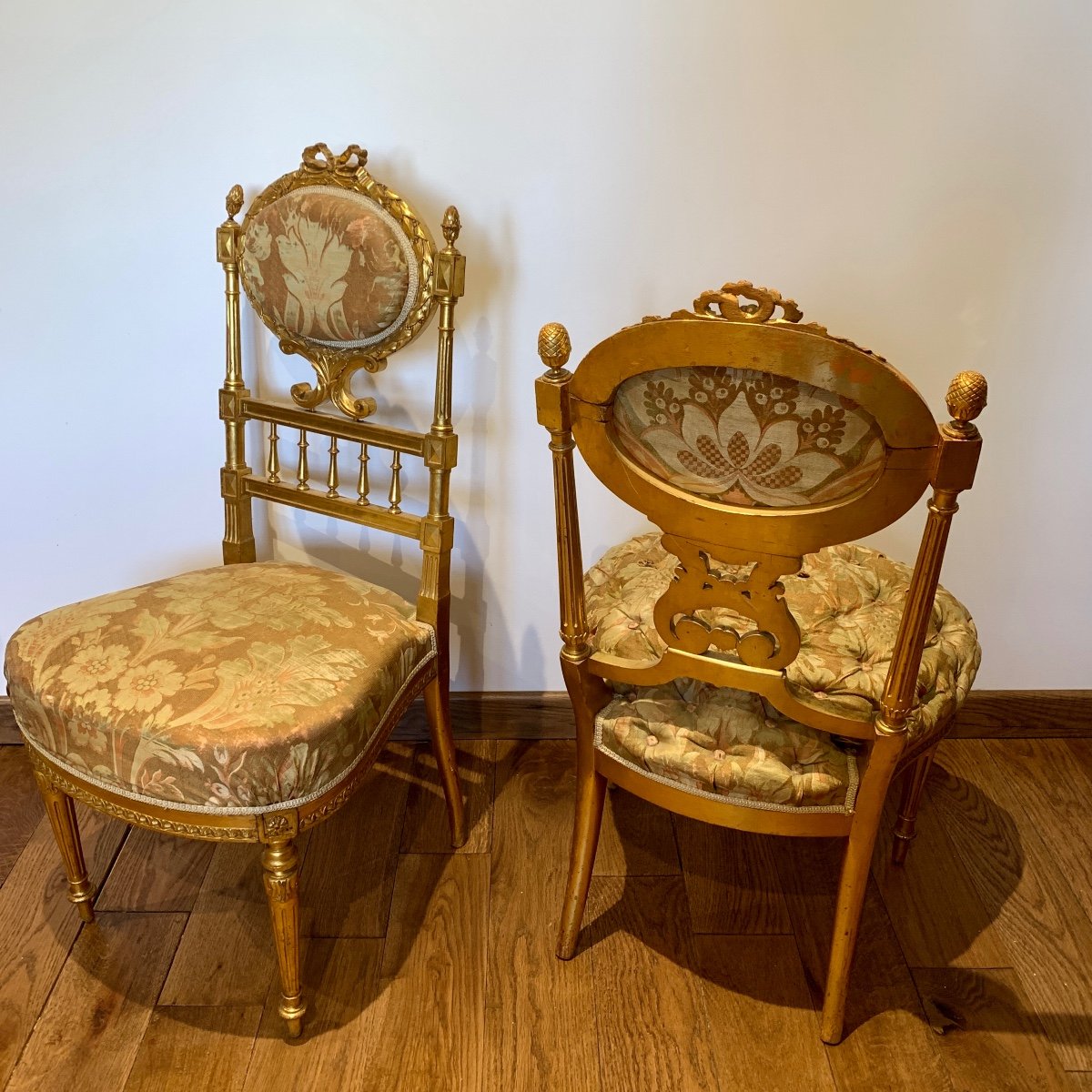 Louis XVI Style Gilded Wood Chairs - Napoleon III Period-photo-6