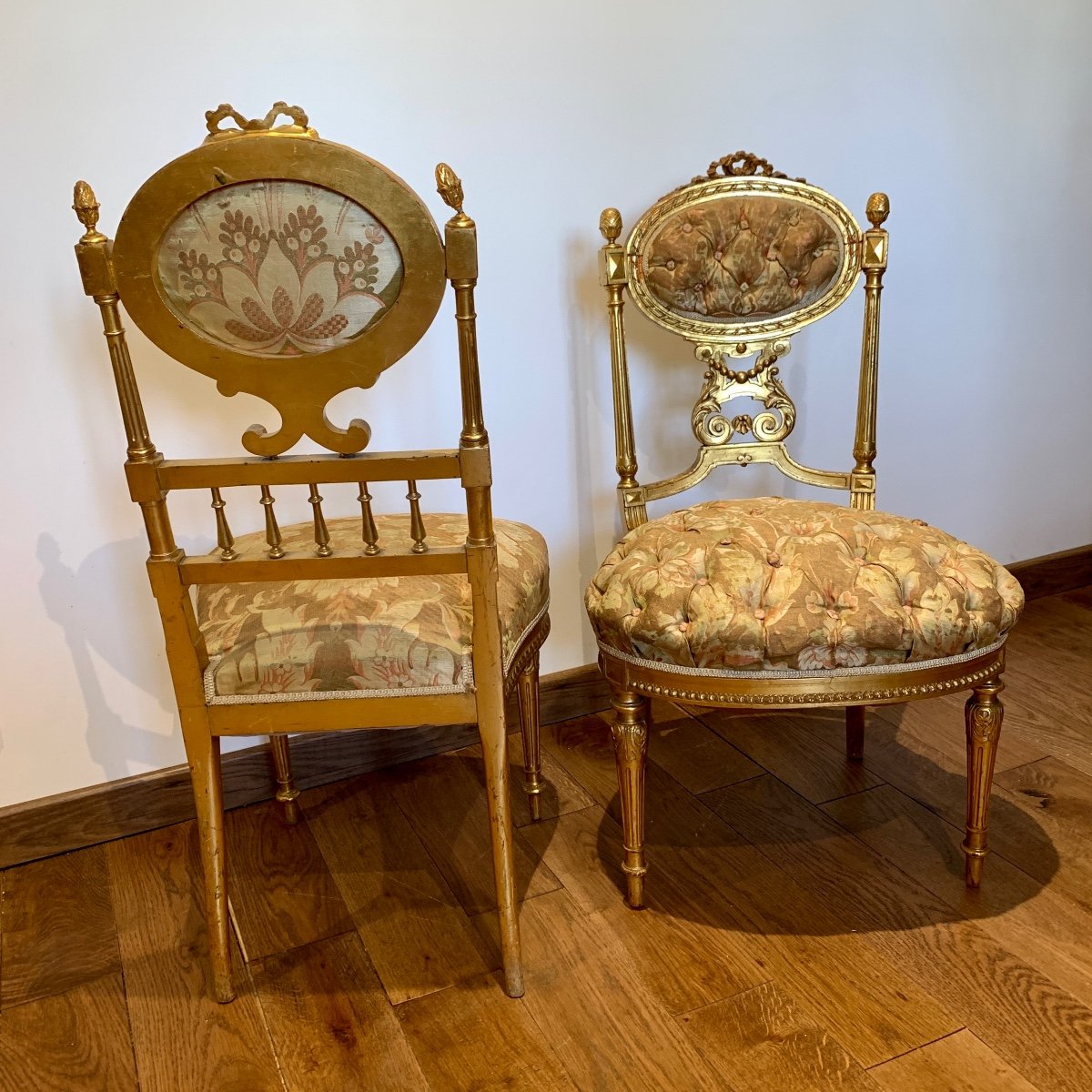 Louis XVI Style Gilded Wood Chairs - Napoleon III Period-photo-7