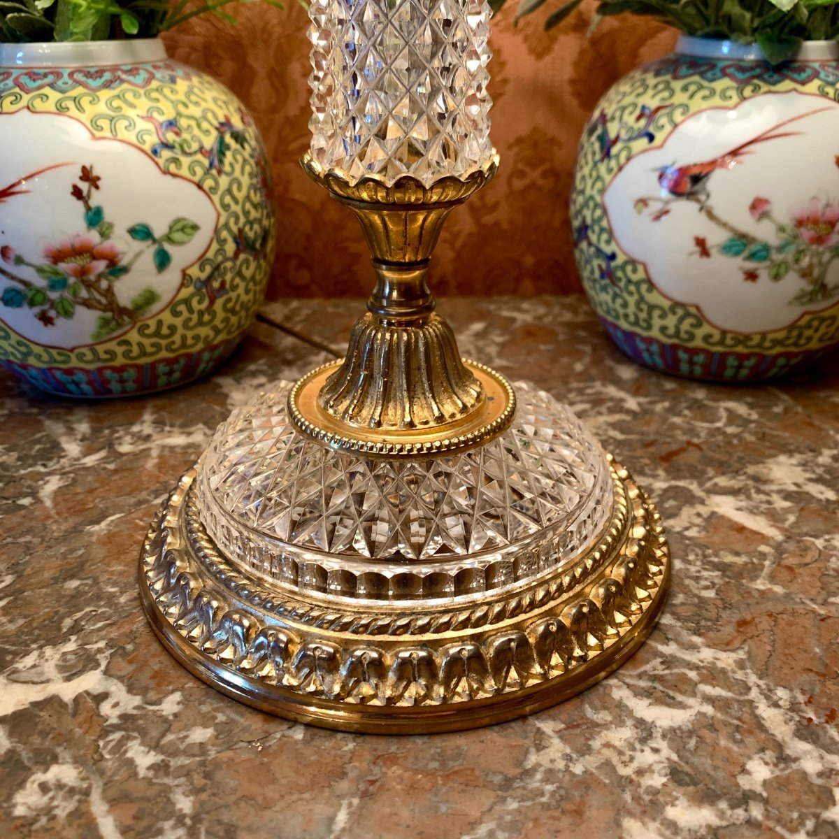 Golden Bronze And Crystal Lamp-photo-3