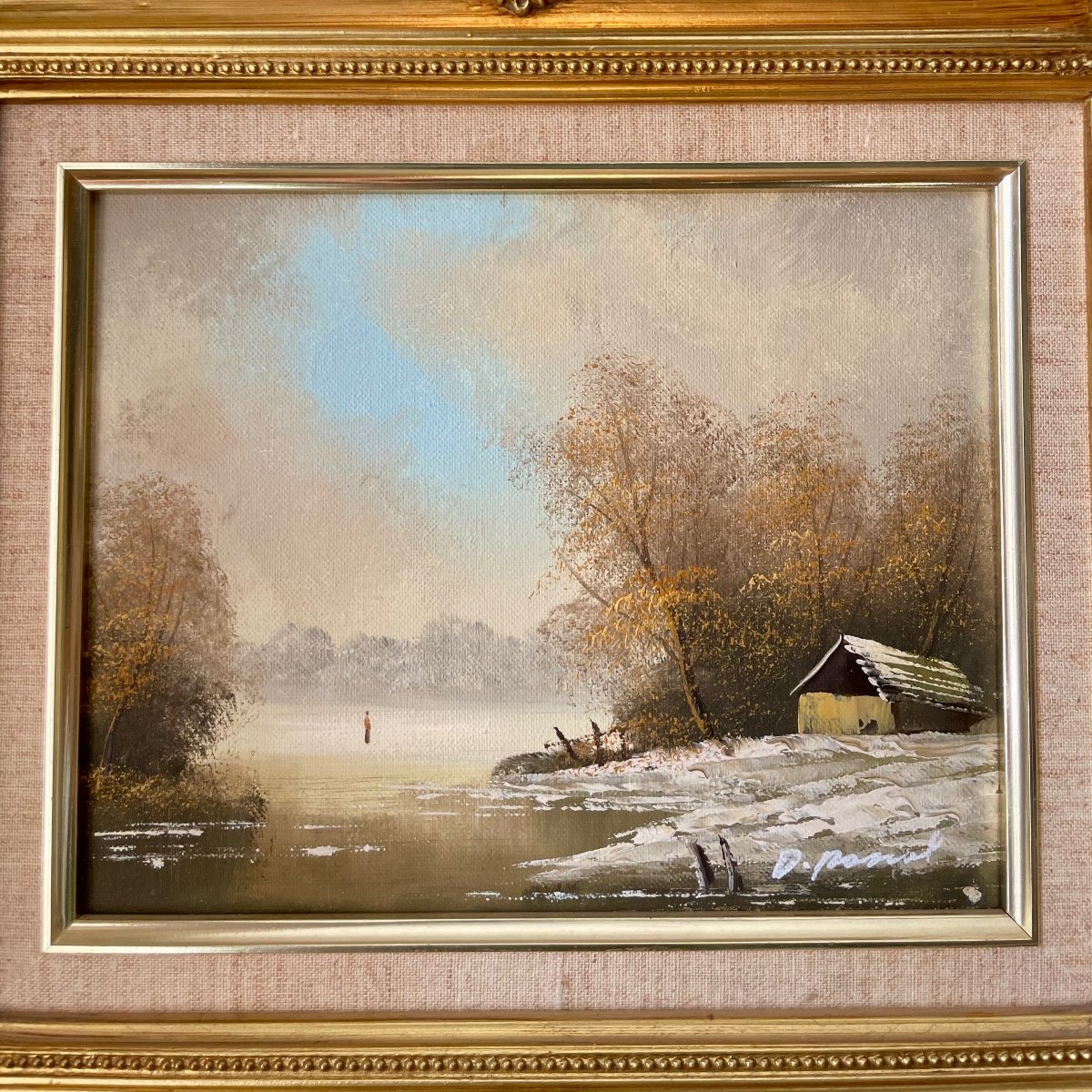 Tableau Huile Sur Toile "paysage Sous La Neige"-photo-2