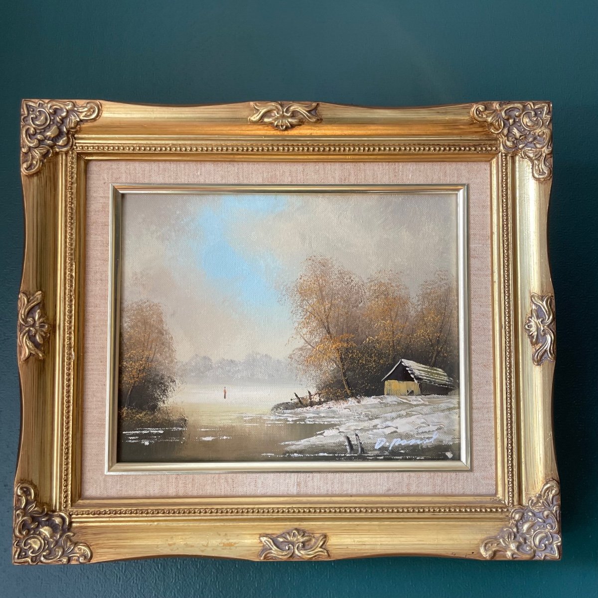 Tableau Huile Sur Toile "paysage Sous La Neige"