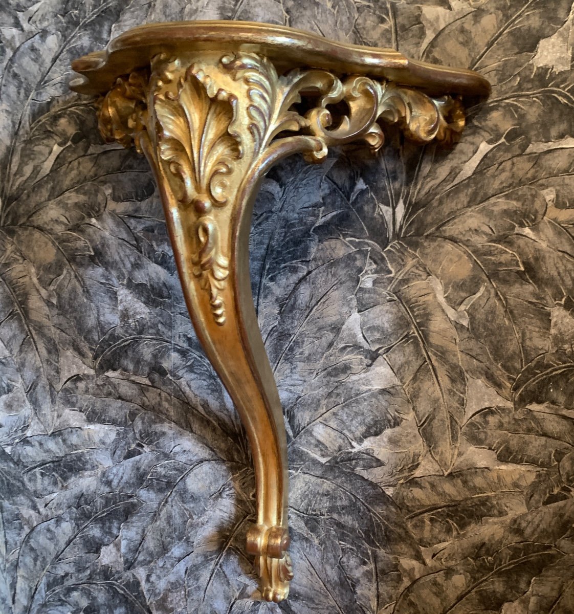 Gilded Wood Applique Console 20th Century-photo-6