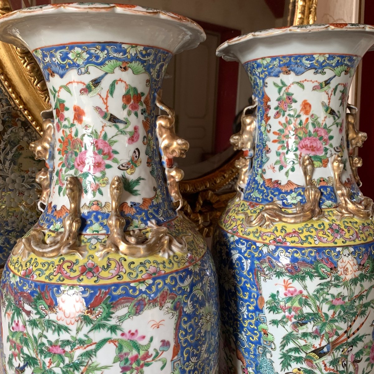 Pair Of Vases 19th Century Canton-photo-2