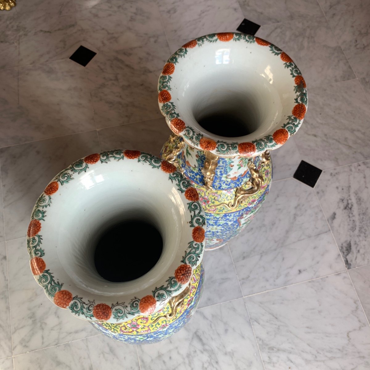 Pair Of Vases 19th Century Canton-photo-3