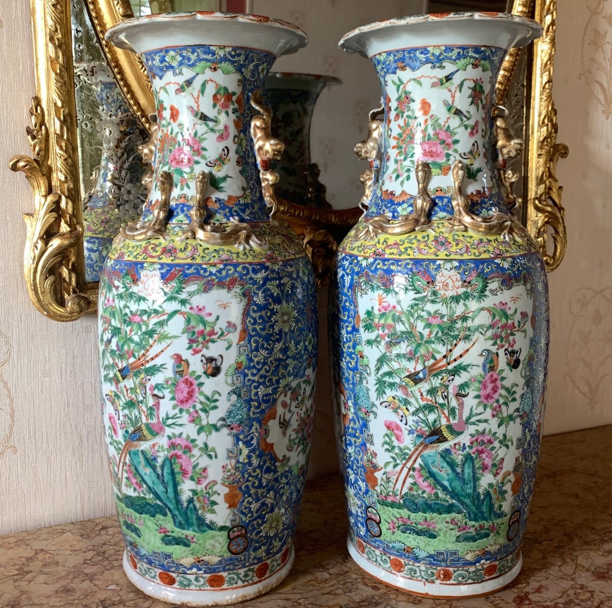 Pair Of Vases 19th Century Canton