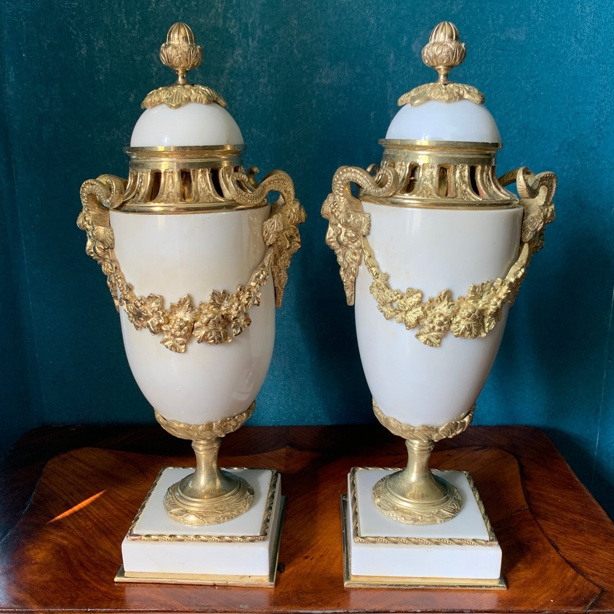 Pair Of Cassolettes Louis XVI - Directoire Style-photo-2