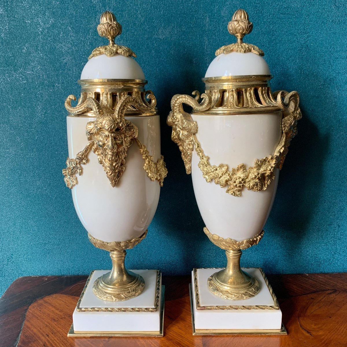 Pair Of Cassolettes Louis XVI - Directoire Style-photo-1