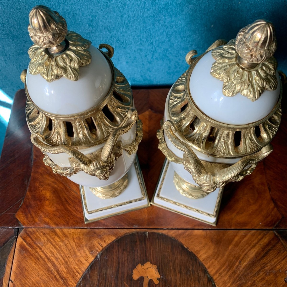 Pair Of Cassolettes Louis XVI - Directoire Style-photo-4