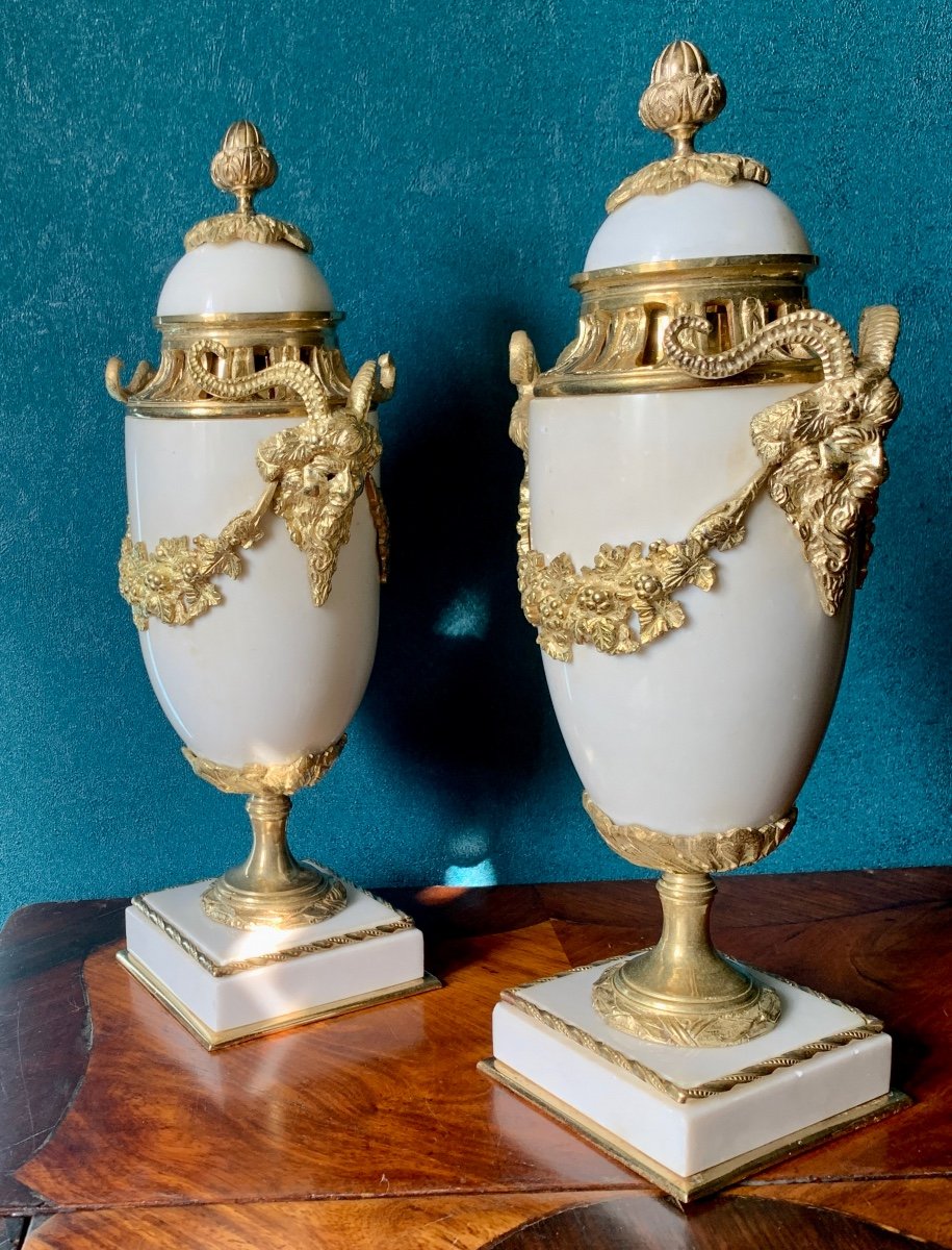 Pair Of Cassolettes Louis XVI - Directoire Style-photo-6