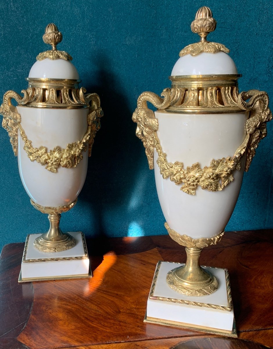 Pair Of Cassolettes Louis XVI - Directoire Style-photo-7