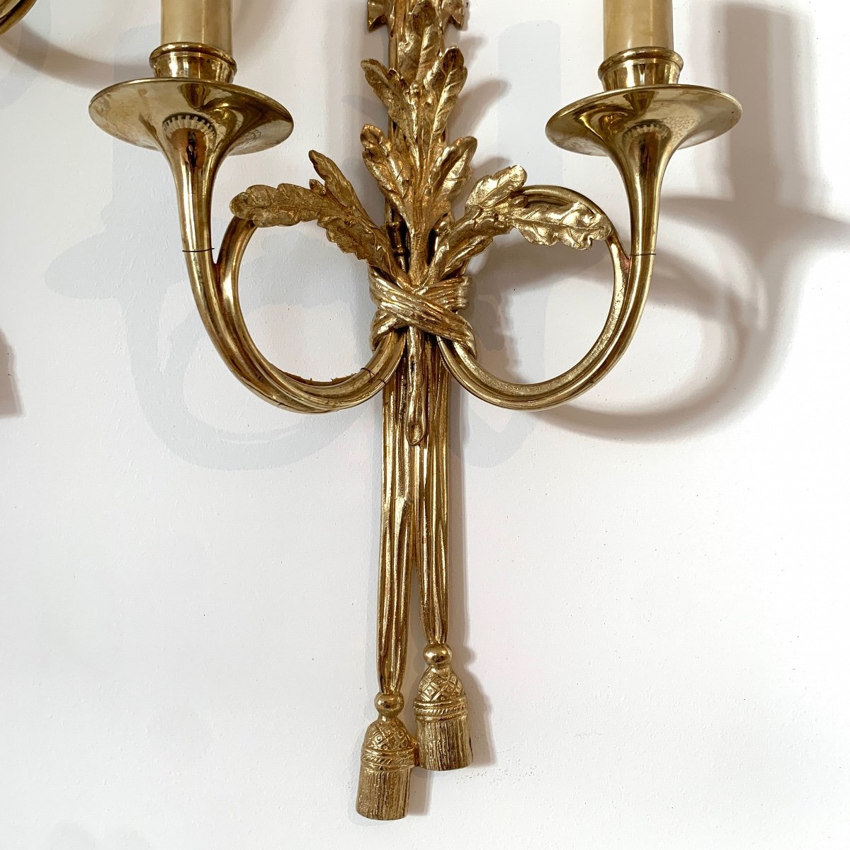 Paire d'Appliques en Bronze de Style Louis XVI-photo-1