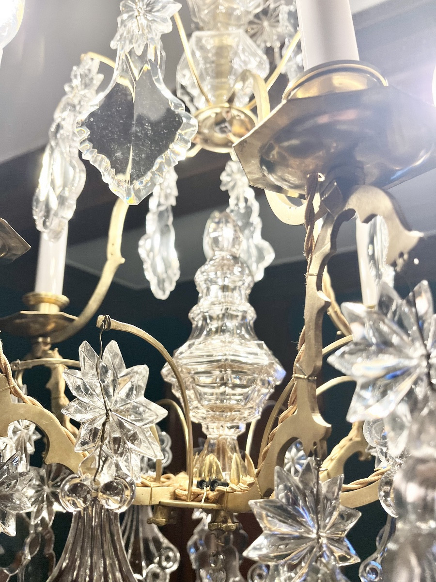 Bronze And Crystal Chandelier, Napoleon III Period-photo-1