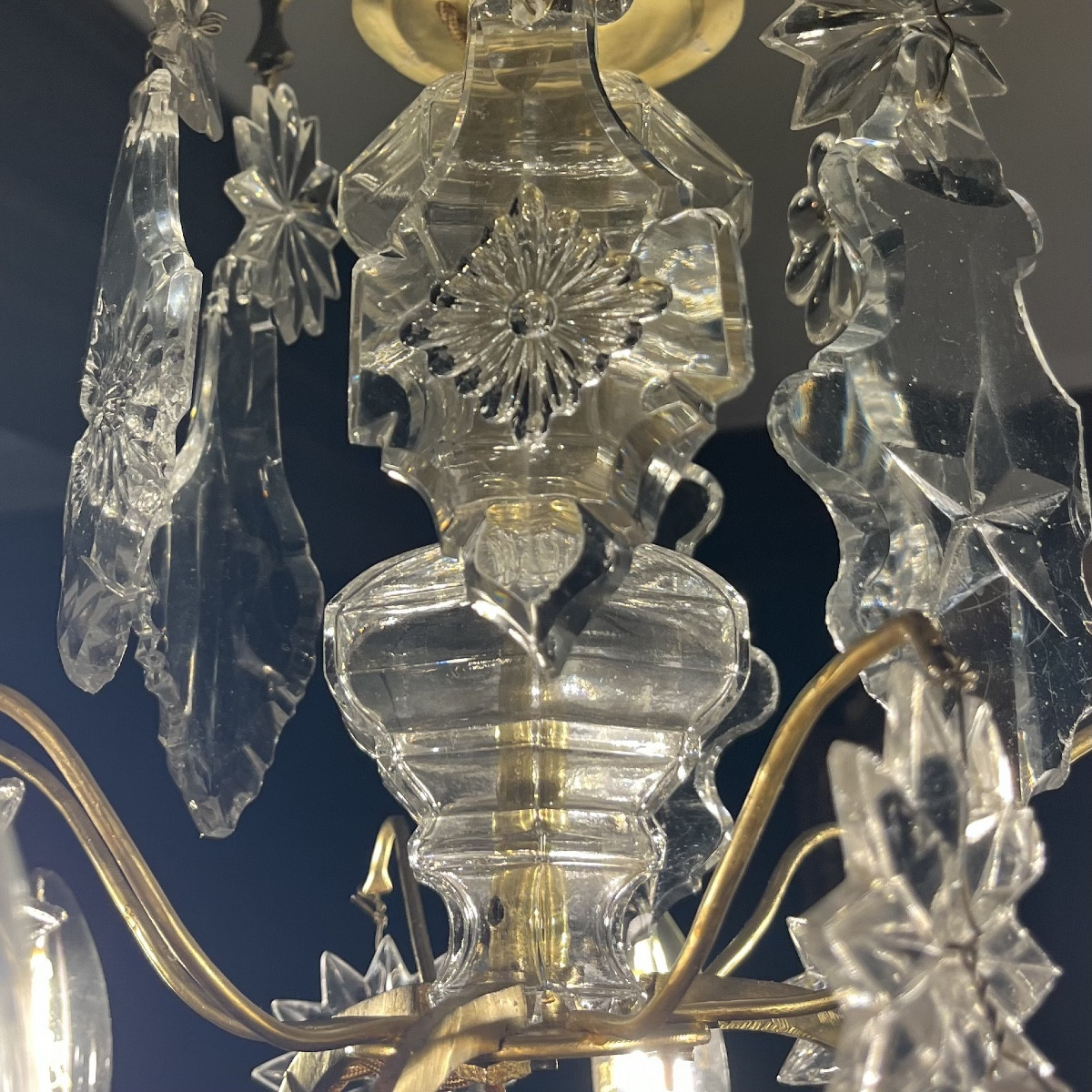 Bronze And Crystal Chandelier, Napoleon III Period-photo-5