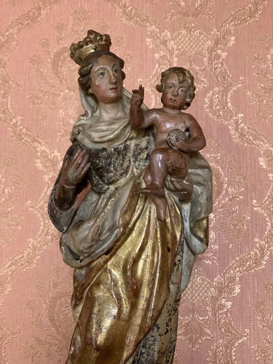 Vierge A l'Enfant XVIIe Siècle-photo-2