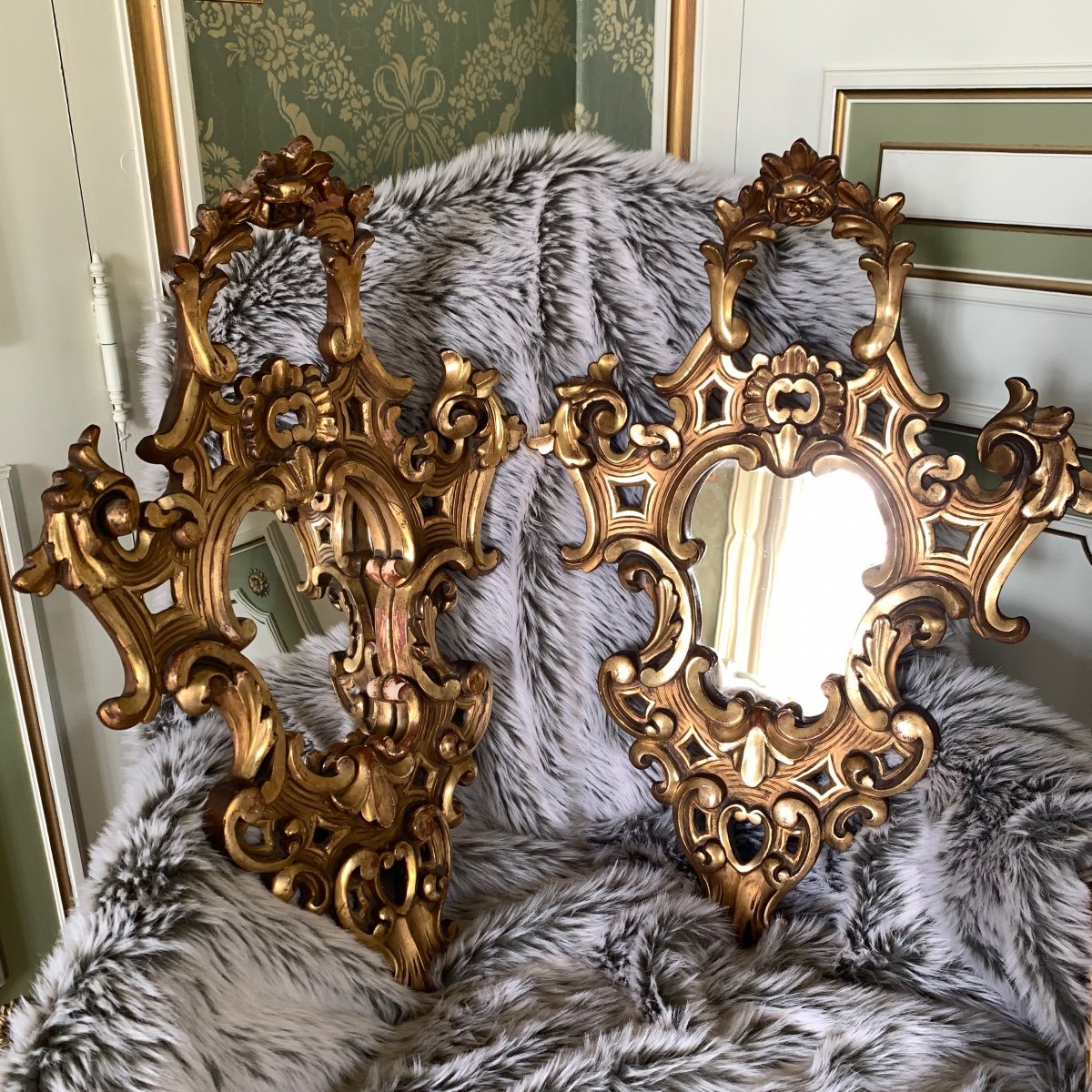 Pair Of Golden Mirrors-photo-3