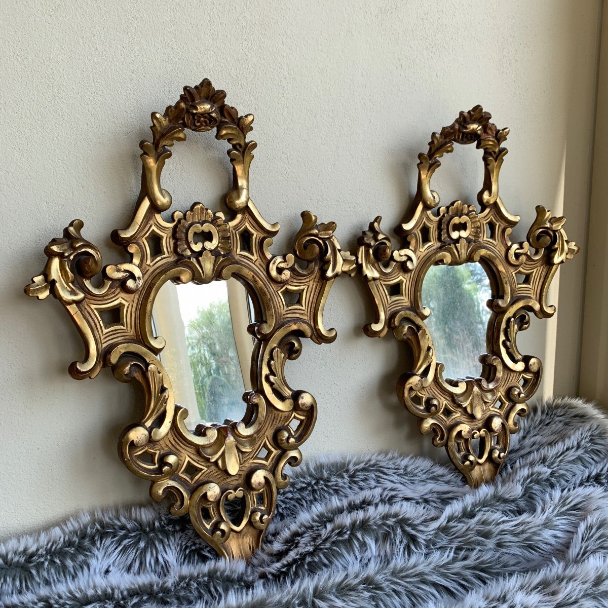 Pair Of Golden Mirrors-photo-2