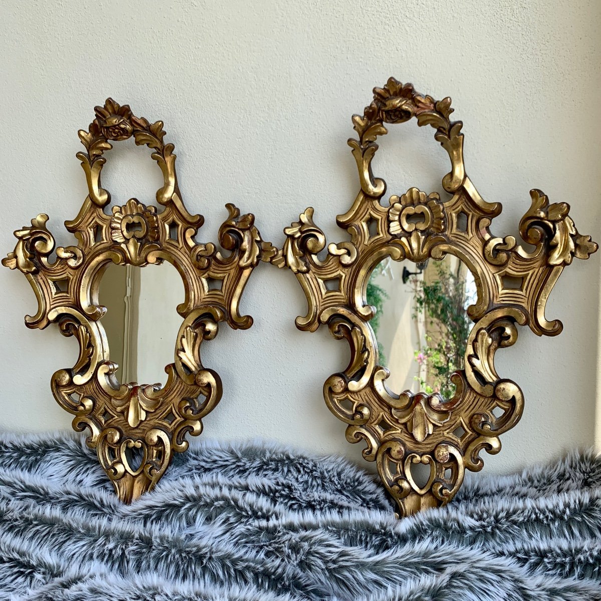 Pair Of Golden Mirrors