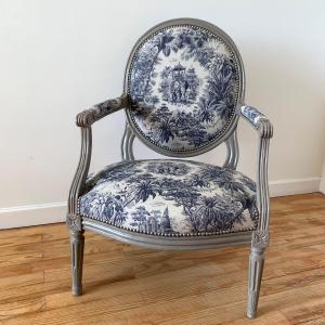 Fauteuil à la Reine Epoque Louis XVI - Estampillé d'ARGENSON