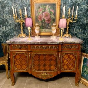 Louis XV Style Transitional Chest Of Drawers Stamped “françois Daïdé”