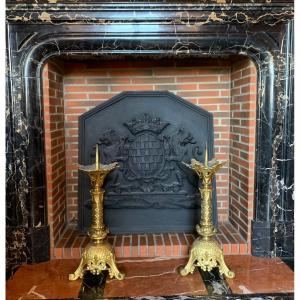 Pair Of Gilded Bronze Candle Holders