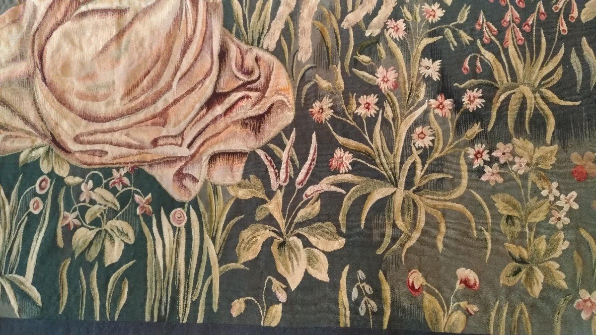 Aubusson Tapestry - Berger Mouton - XIX E. Century - Dim: 192wx166h - N° 1149-photo-3