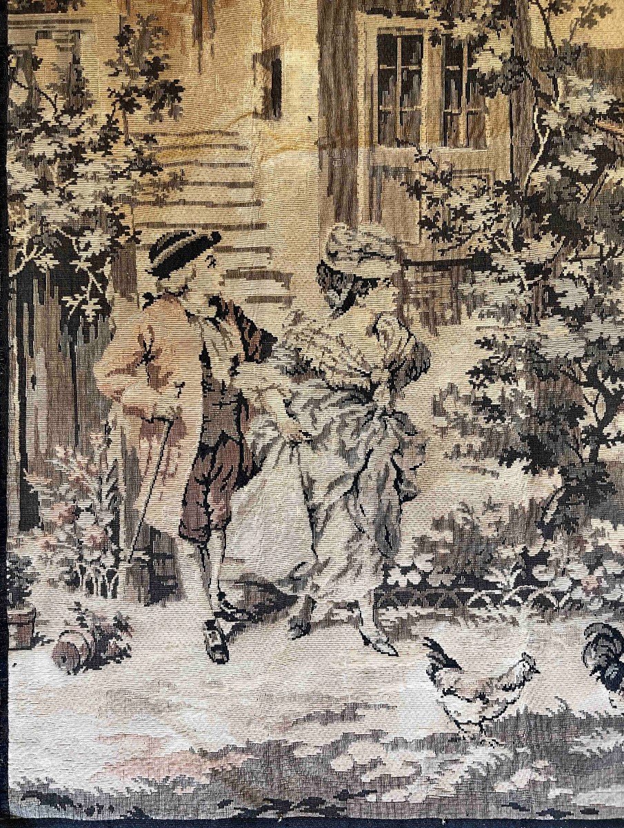 Tapisserie Jacquard - Promenade Au Village - 170x125 - N° 1028-photo-4