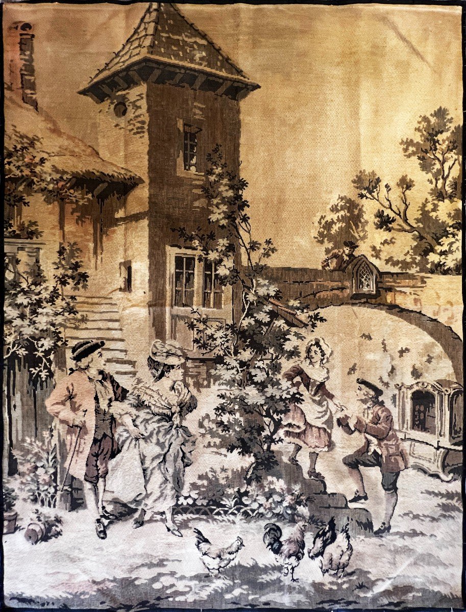 Tapisserie Jacquard - Promenade Au Village - 170x125 - N° 1028