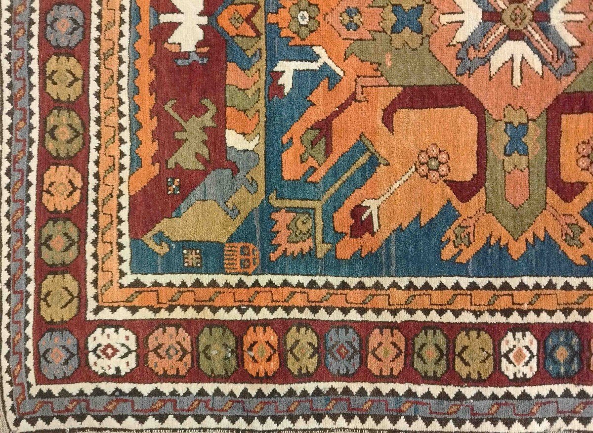 Kazak Rug | Hand Knotted From The Caucasus Region | Around 1950, 150x115, No. 734-photo-1