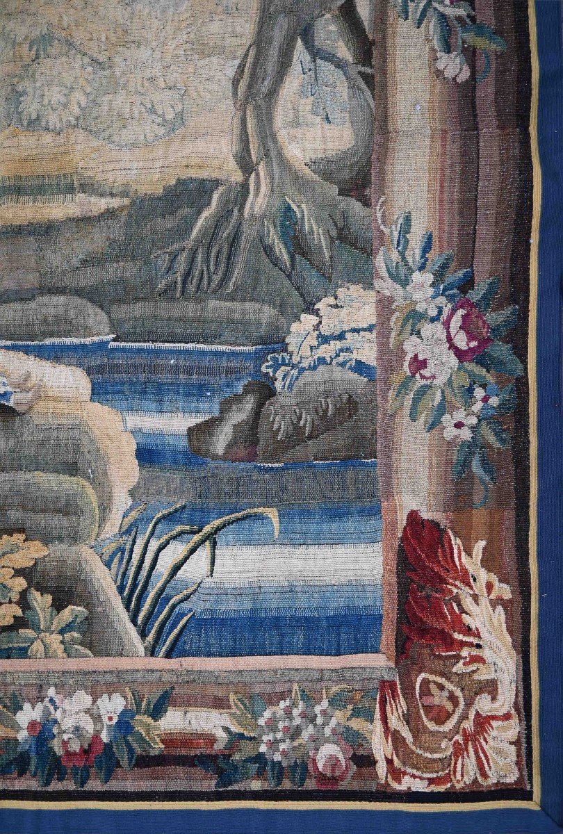 Scene Galante - 18th Century Aubusson Tapestry - H2m20xl1m50, N° 1253-photo-3