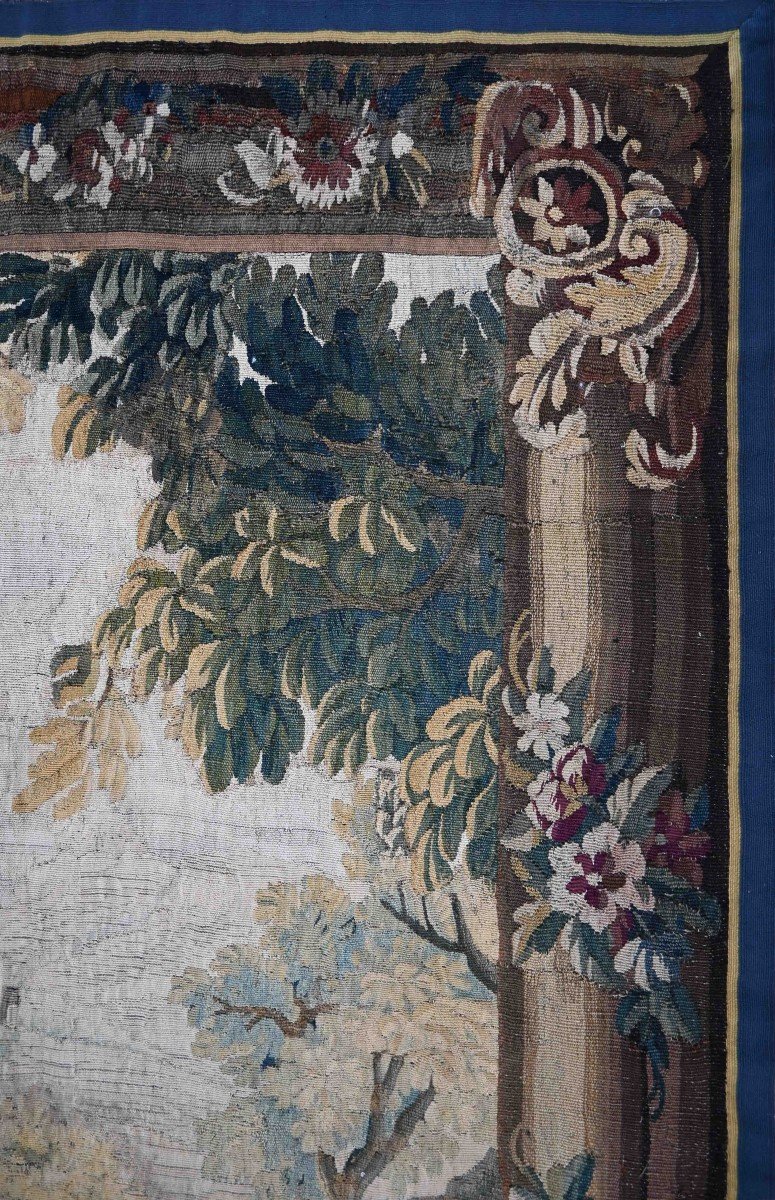 Scene Galante - 18th Century Aubusson Tapestry - H2m20xl1m50, N° 1253-photo-2