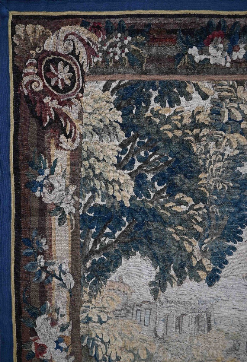 Scene Galante - 18th Century Aubusson Tapestry - H2m20xl1m50, N° 1253-photo-3