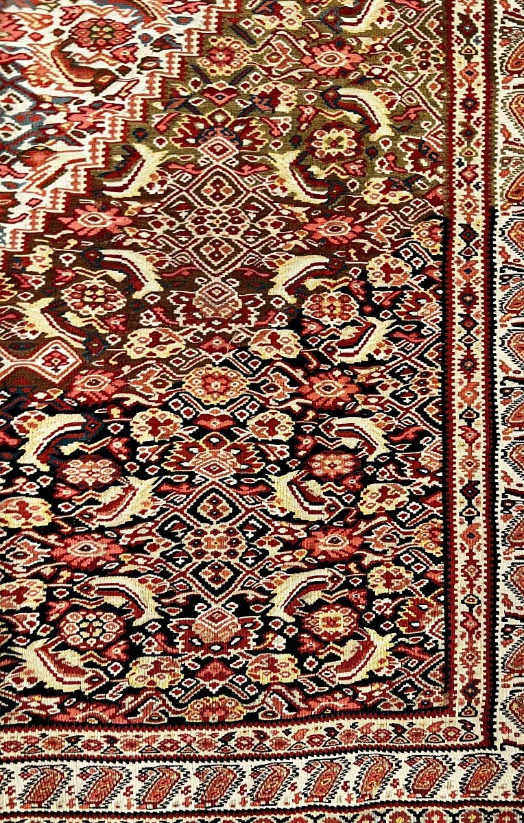 Piece De Collection Kilim Antique Persan Senneh - 2m05x1m35, N&deg; 206-photo-2