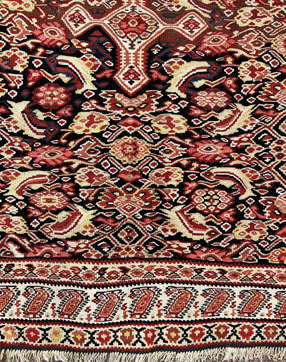 Piece De Collection Kilim Antique Persan Senneh - 2m05x1m35, N&deg; 206-photo-4