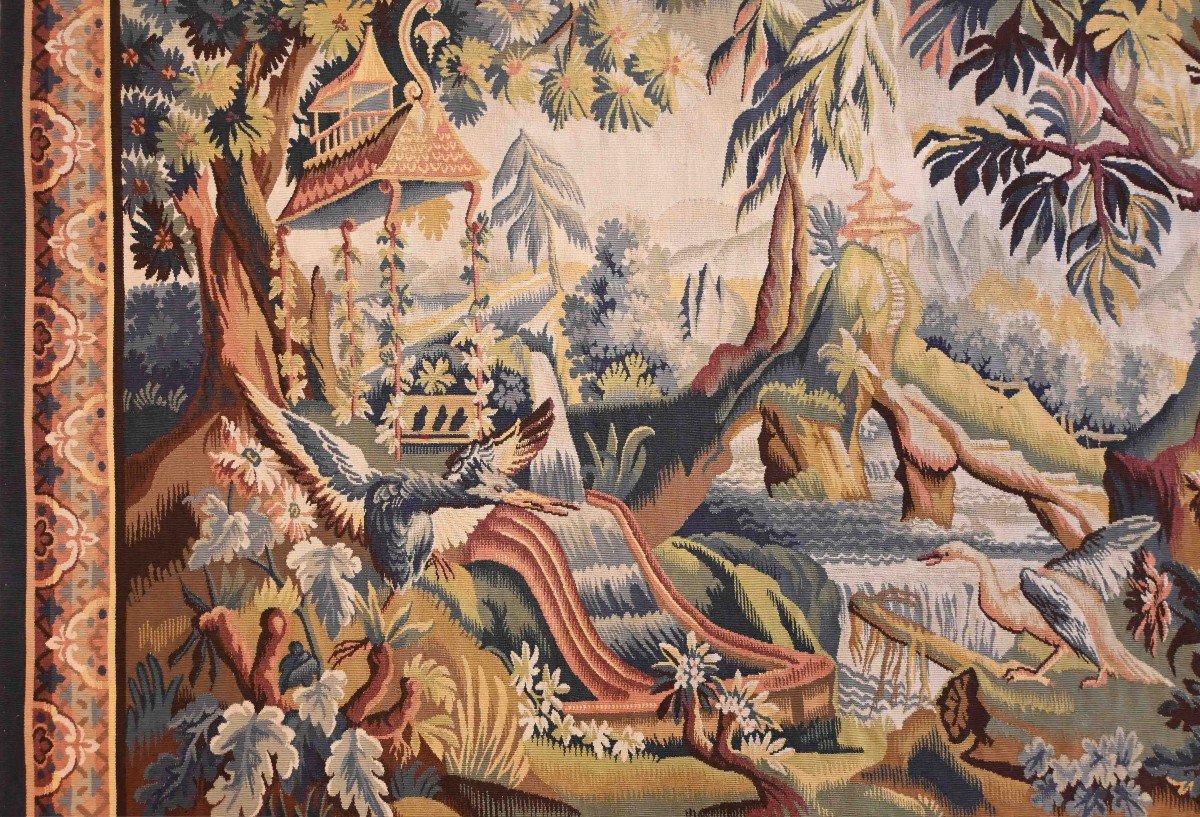 Verdure d'Aubusson Tapestry - L1,88xh1,46 - N° 1240-photo-4