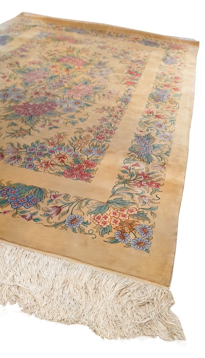 Tapis Persan Ghoum En Soie - 150x100 - N&deg; 742-photo-3