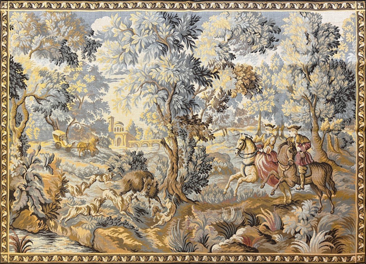 Jacquard Hunting Scene Tapestry - 150x70cm - N° 795