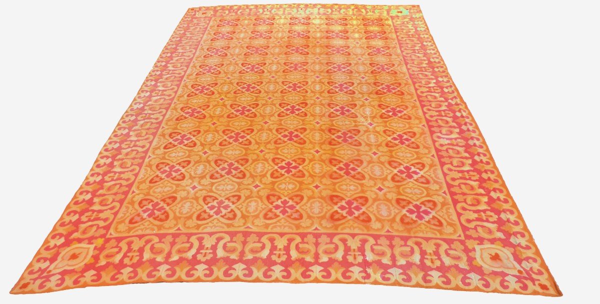 Grand Tapis Aubusson Au Petit-point Vers 1840, 5m20x3m30 - N&deg; 902