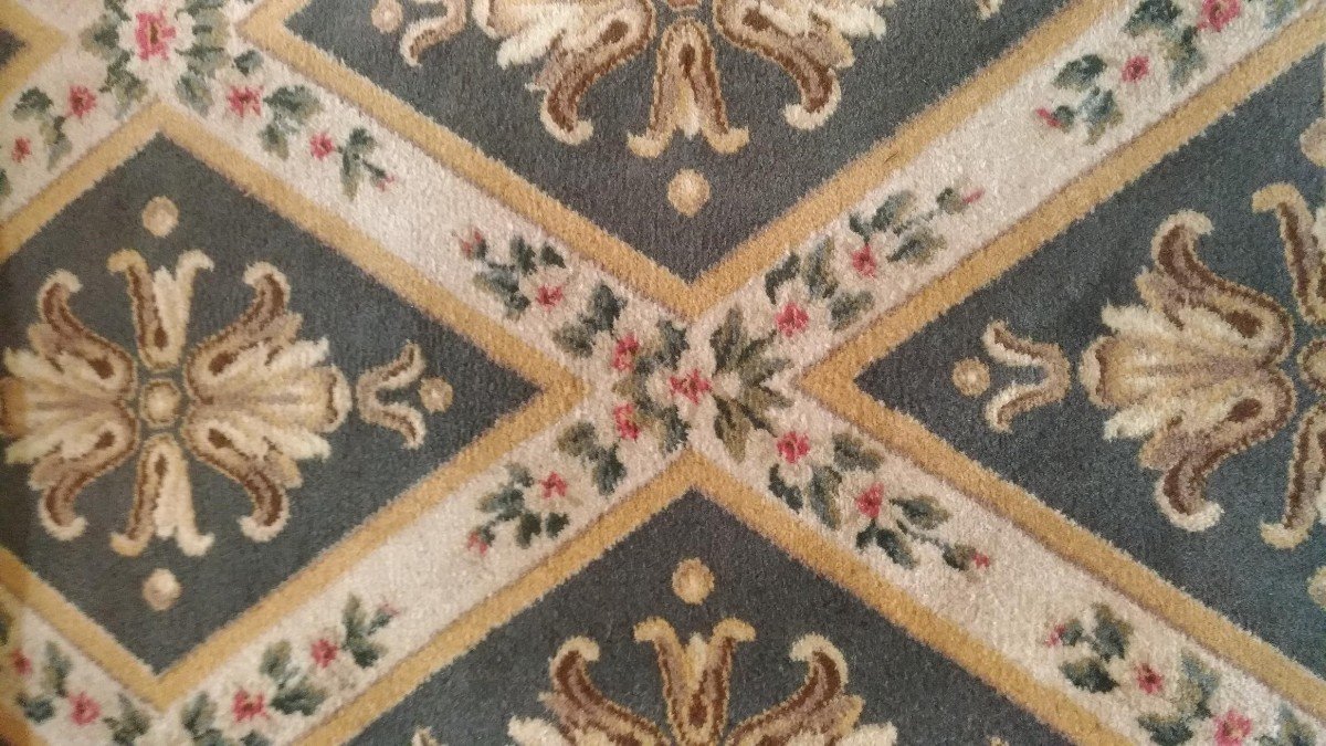 Grand Tapis Savonnerie Vers 1940 - 3m80x1m50 - N&deg; 1043-photo-2