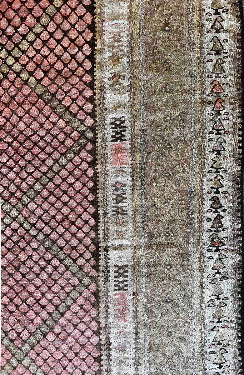 Tapis De Couloir en Kilim de Saveh Vers 1950 - 2m95x1m10 - N&deg; 1226-photo-4