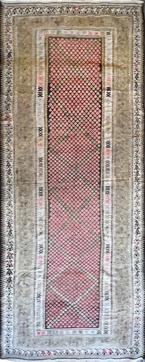 Tapis De Couloir en Kilim de Saveh Vers 1950 - 2m95x1m10 - N&deg; 1226